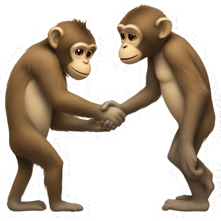 A monkey shaking hands with a person emoji