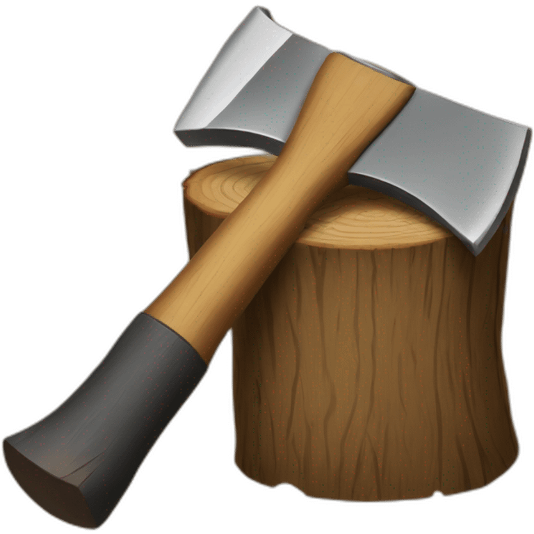 An axe stuck in a log emoji