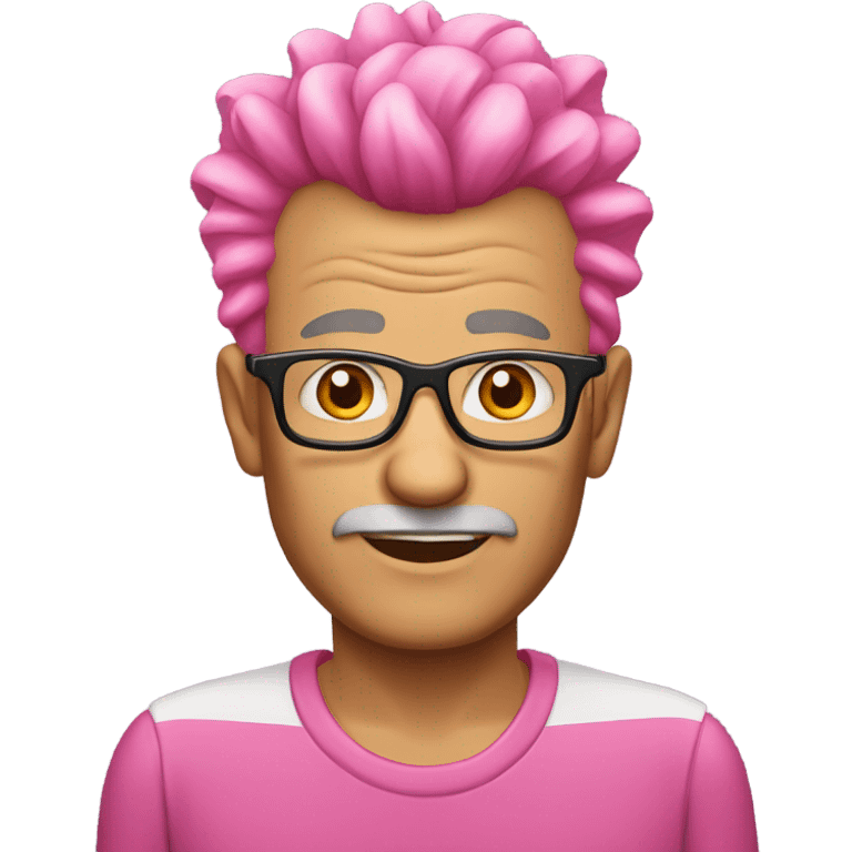 70 year old man with pink Mohawk  emoji