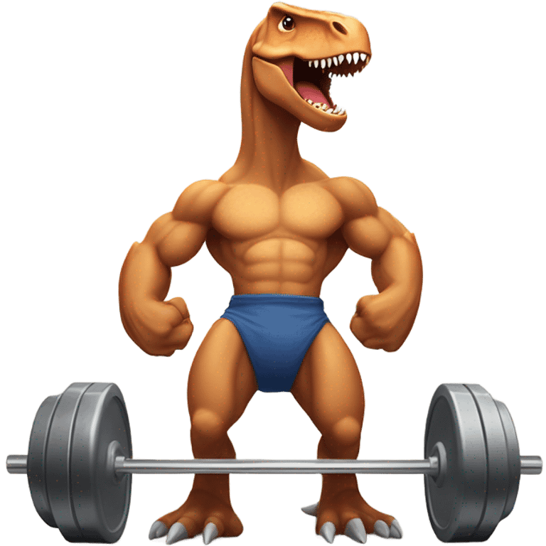 Dino working out  emoji