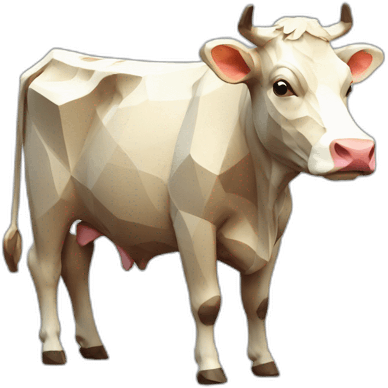 low poly cow emoji