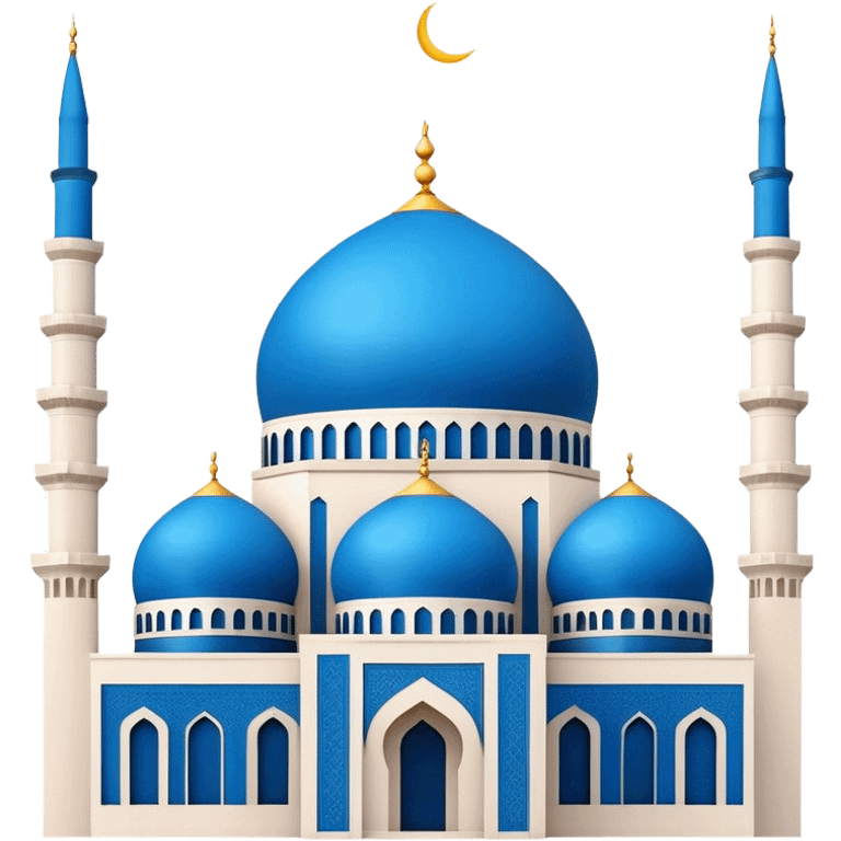 Realistic Mohammad Al-Amin Mosque Landmark Emoji, highlighting its striking blue dome, tall minarets, and elegant Arabic calligraphy. emoji