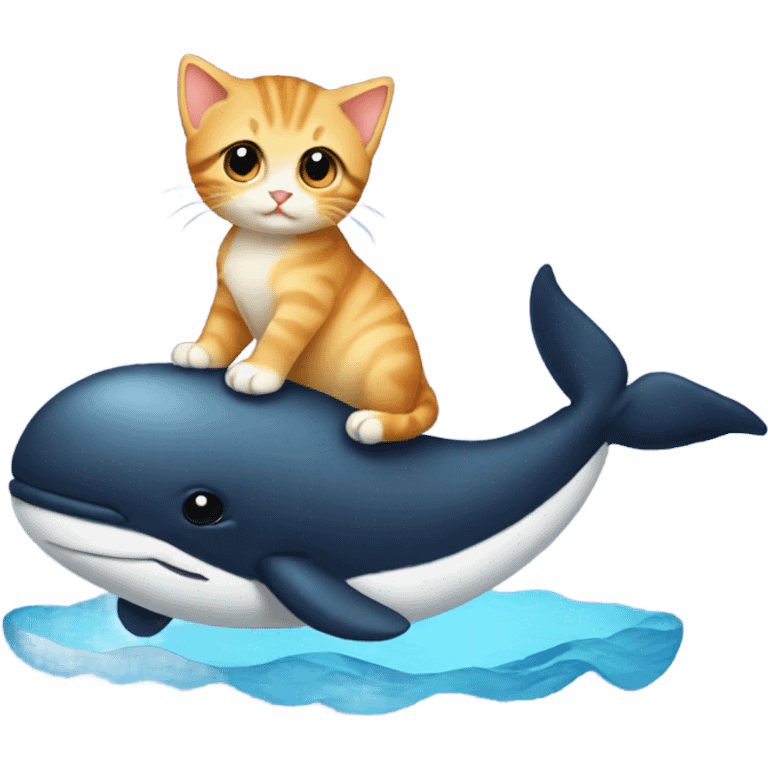 Kitten riding a whale emoji