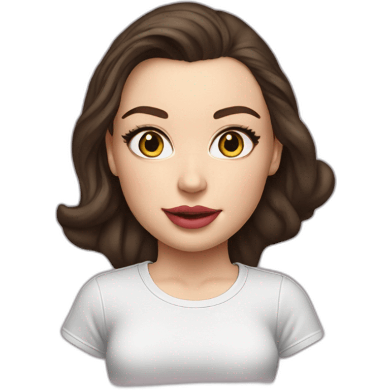 realistic Lana rhoades with a tee shirt emoji