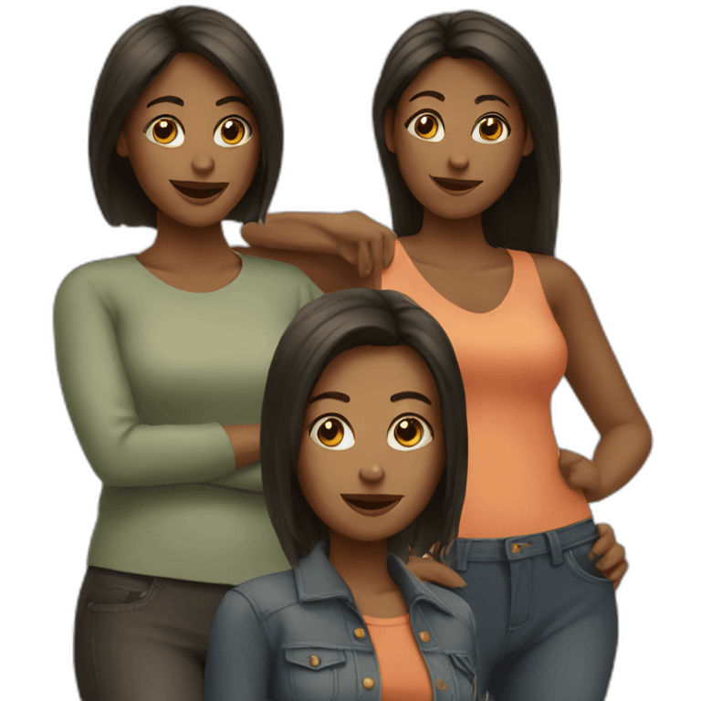 three female friends emoji