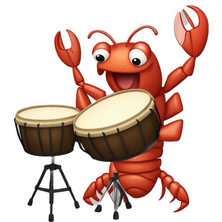 Create a lobster playing bongos  emoji