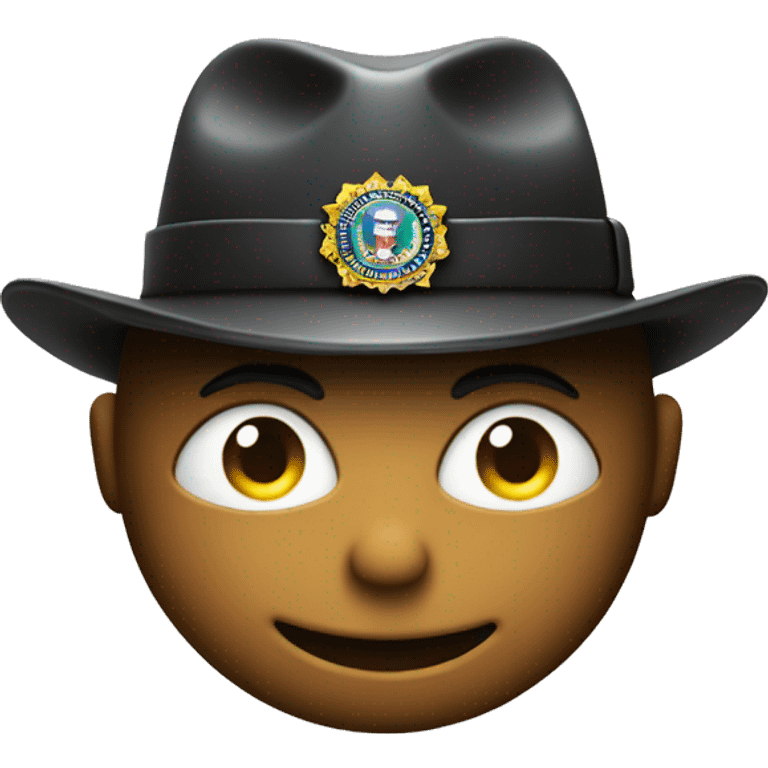 smirk face with fbi hat on emoji