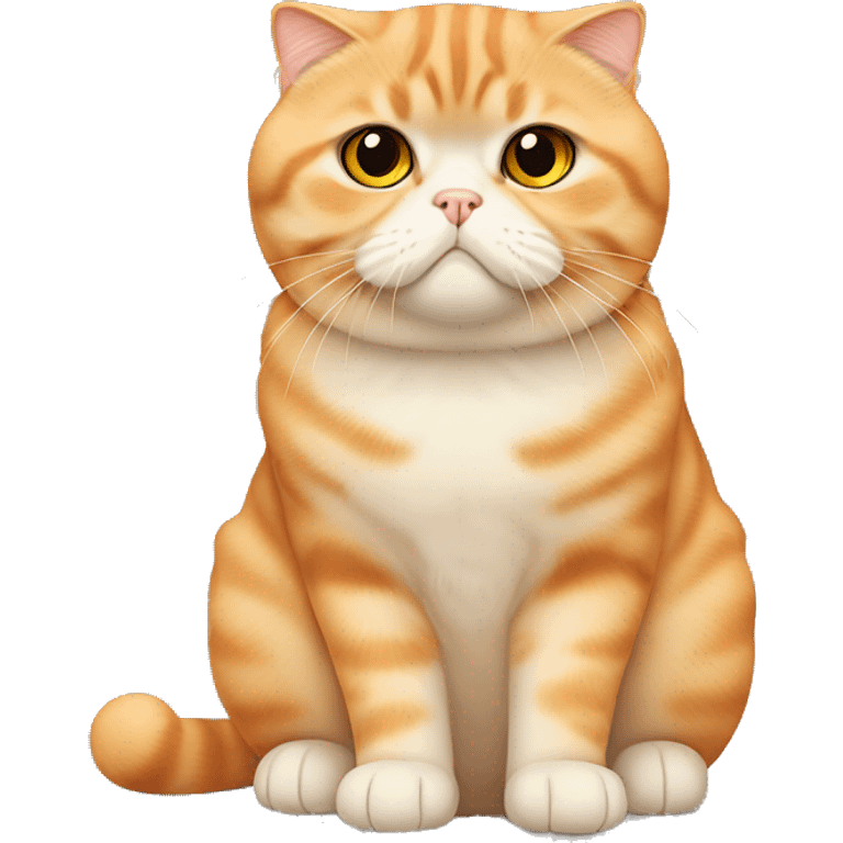 fat orange scottish fold cat emoji