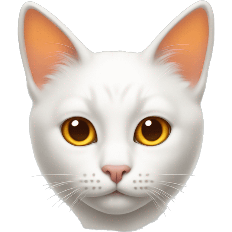 White cat orange ears  emoji