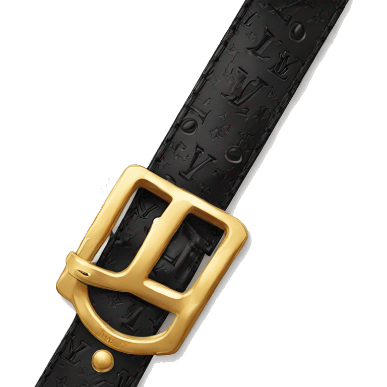 Folded Black Louis Vuitton belt with Gold buckle emoji