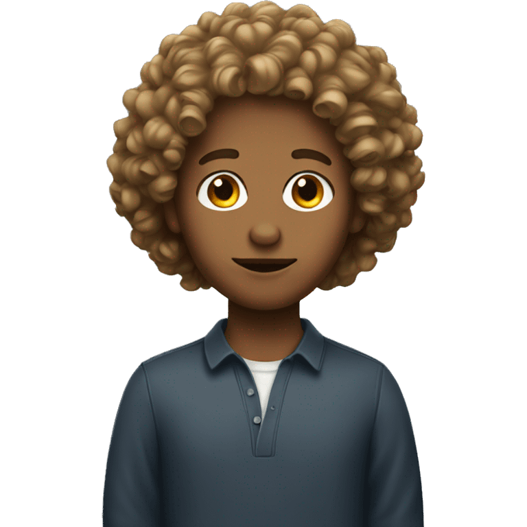 A person with curly hair emoji