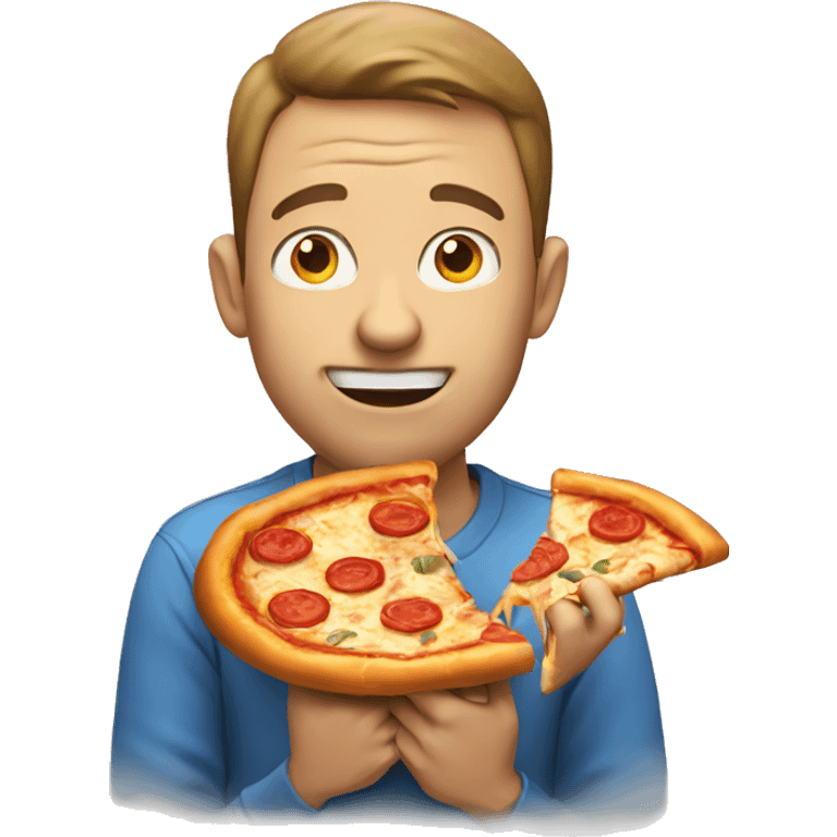 Man eating pizza emoji