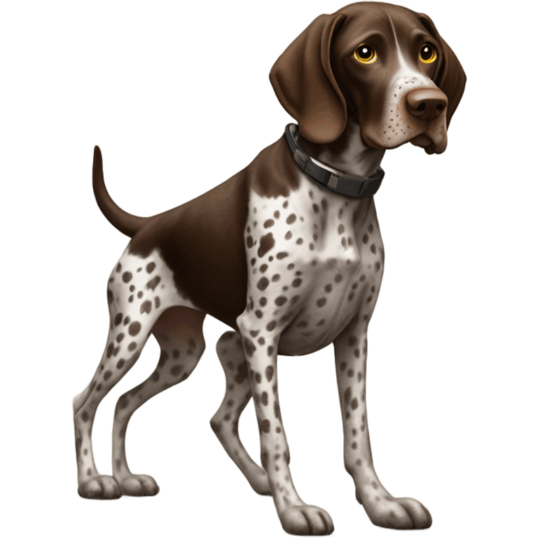 German shorthair pointer on a dirt bike emoji