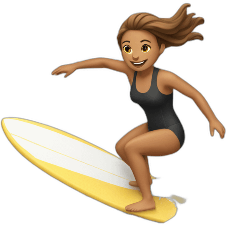 a woman surfing emoji