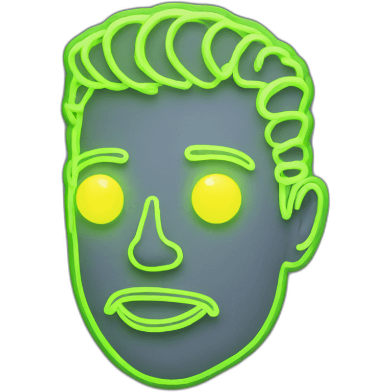 Juicy booty neon sign style male emoji