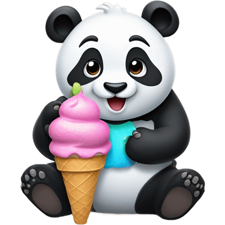 Panda eating ice cream emoji