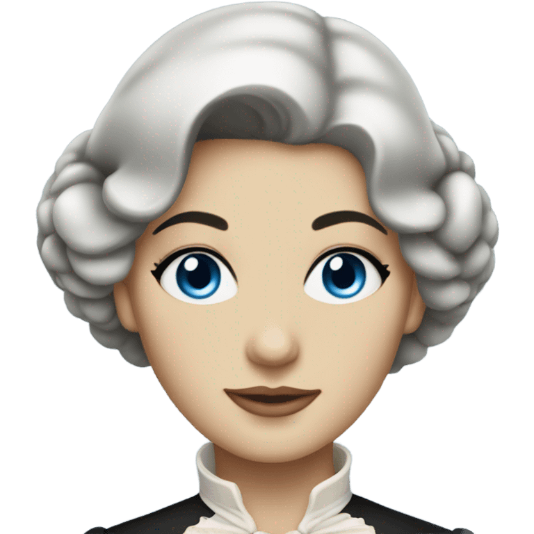 Brunette elegant Victorian woman with blue eyes and black hai emoji