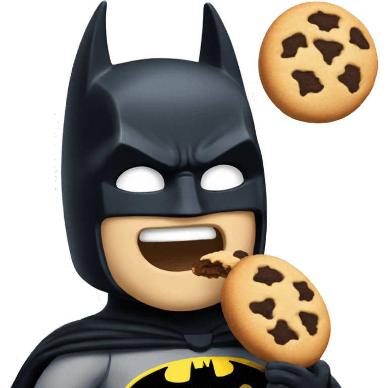 Batman eating a cookie emoji