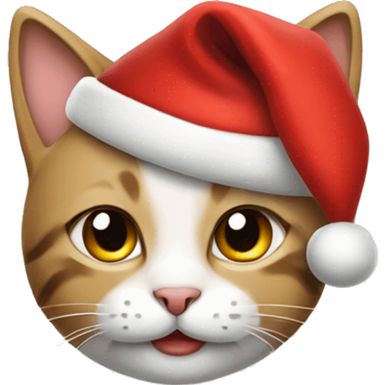 Cute cat with a Santa hat emoji