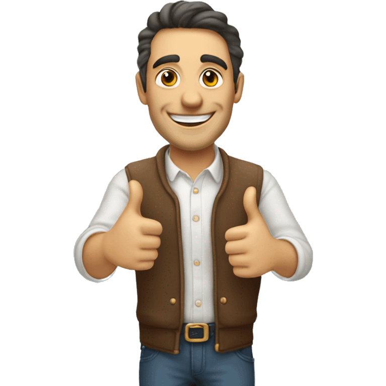 Smiling Italian man showing thumbs up  emoji