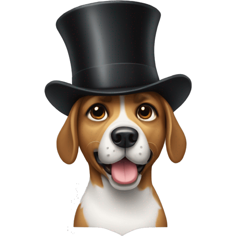 dog with a top hat emoji