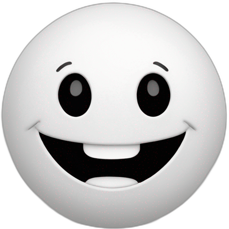 Black Squash sports Ball with a Super Happy face on it emoji