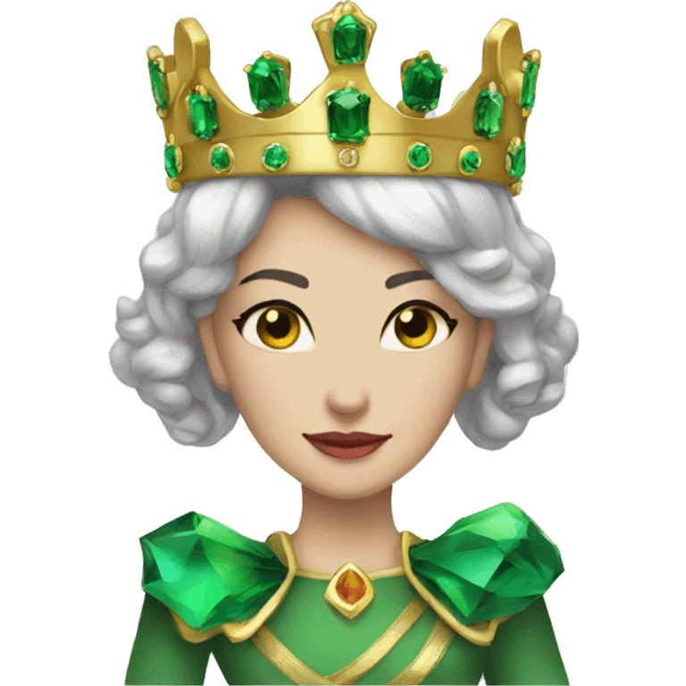 Queen crown emerald emoji