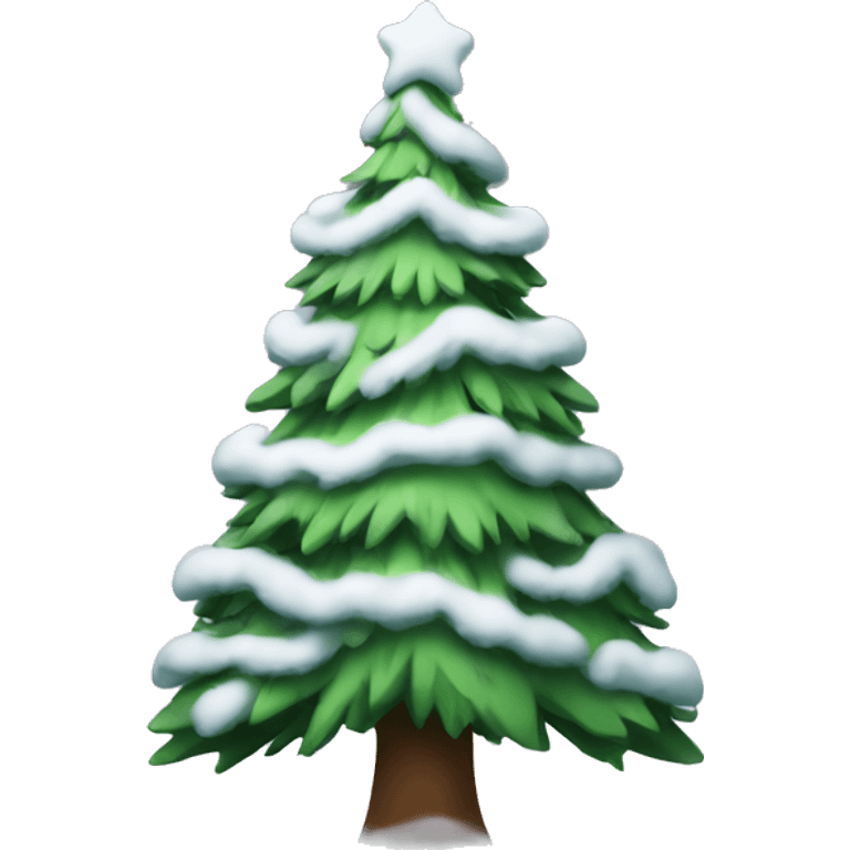 christmas tree with snow emoji