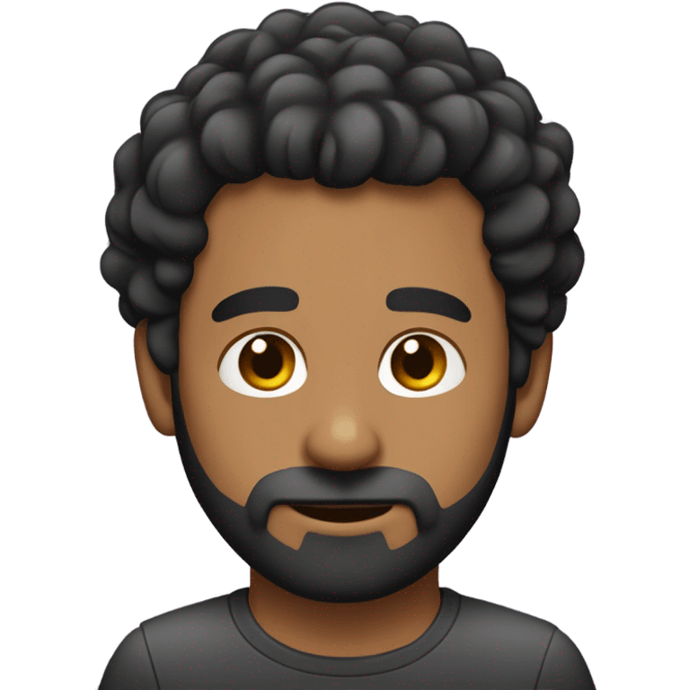 Chico blanco  con barba y pelo negro emoji