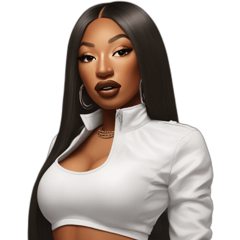 Rapper Megan Thee Stallion Super Realist Portrait emoji