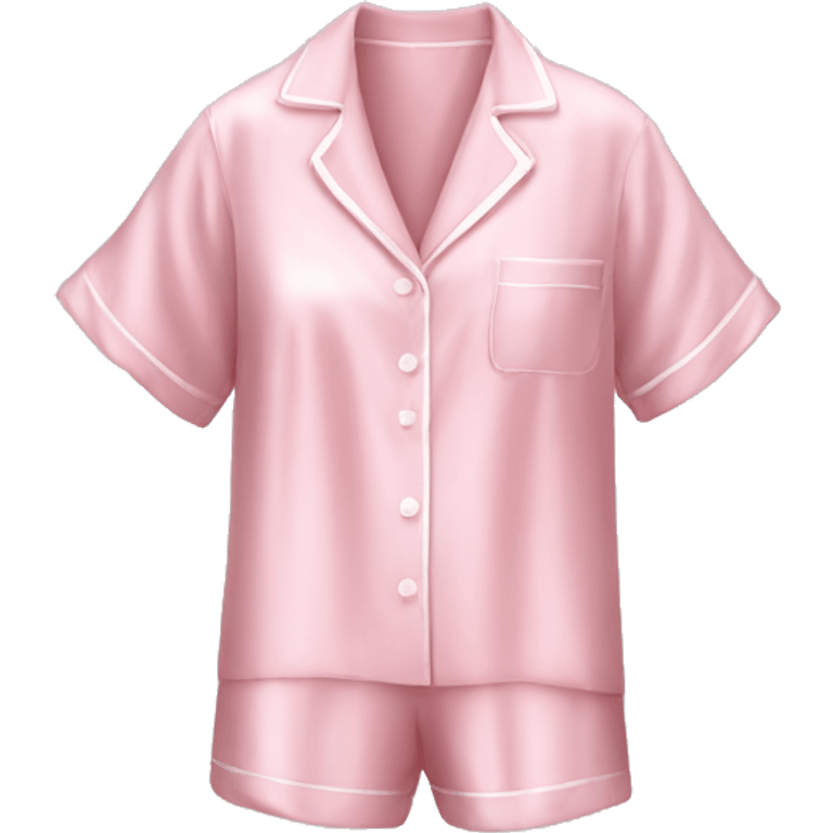 Light pink silk Pyjamas with short trousers  emoji