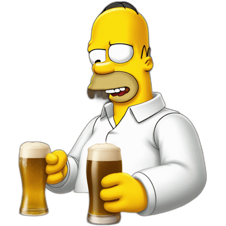 Homer Simpson qui boit une bière emoji