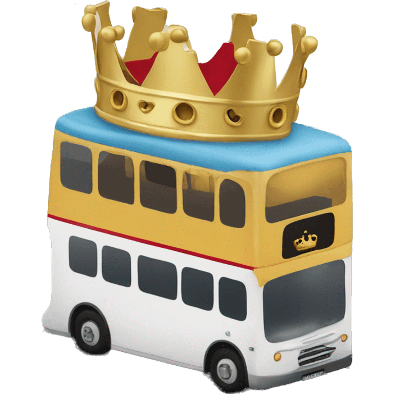 a crown on a double decker bus emoji