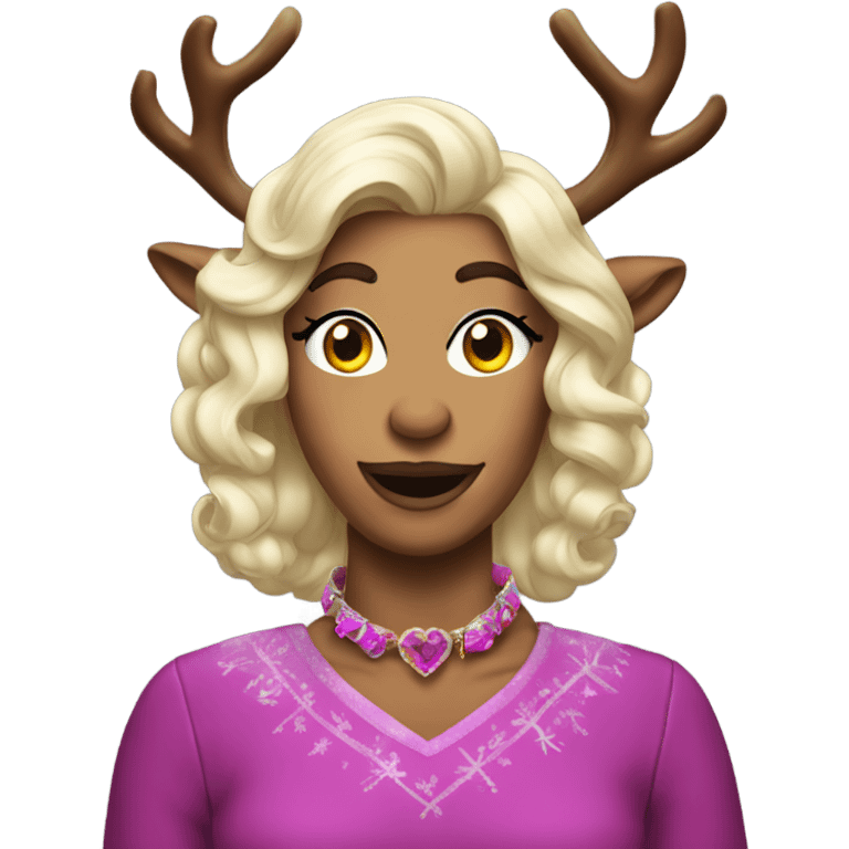 The gayest reindeer in drag emoji