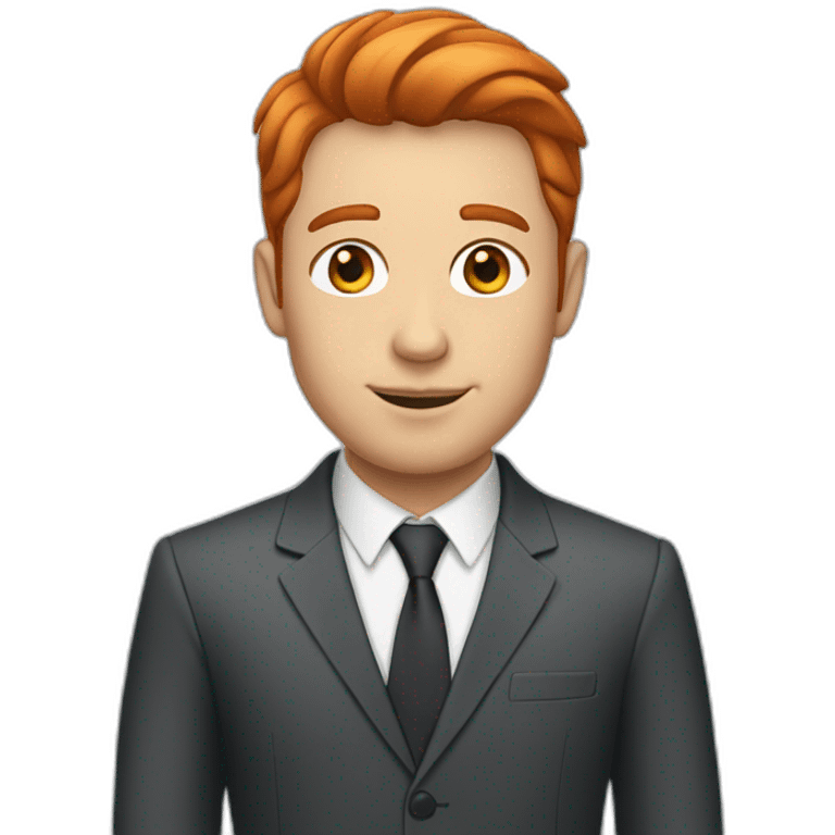 A red-haired, light-skinned, short-haired man in a business suit emoji