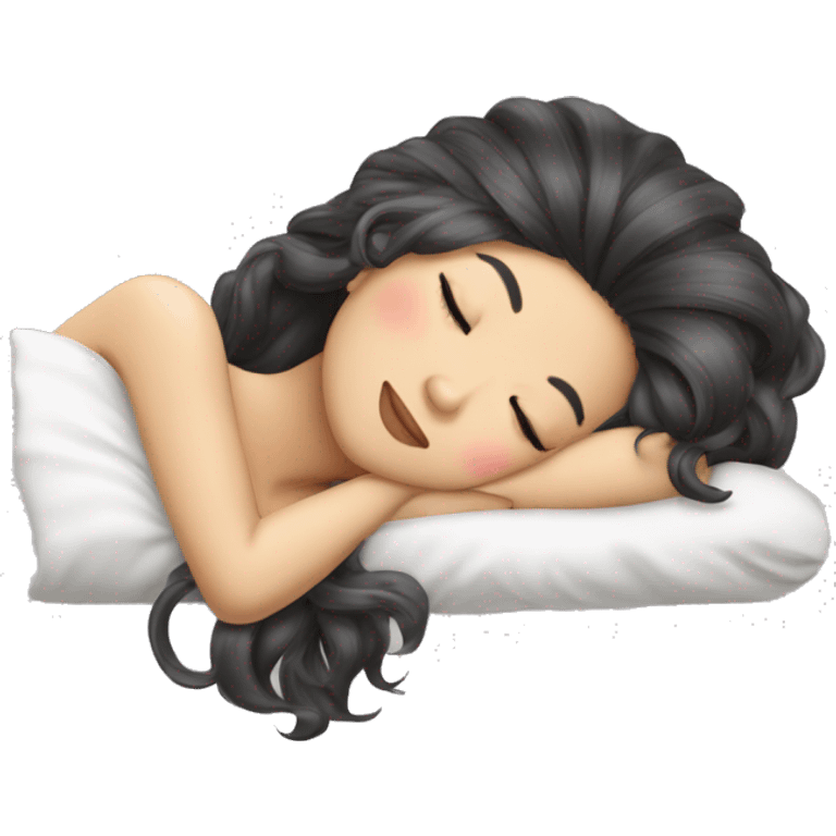 Coquette asian hair girl sleeping emoji