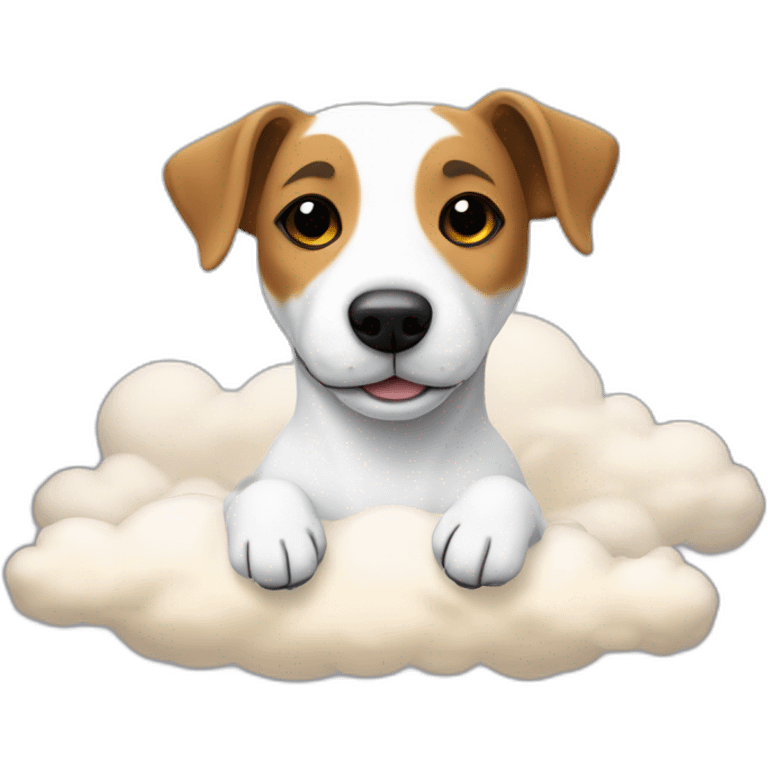 Un Jack Russel qui dort sur un nuage emoji