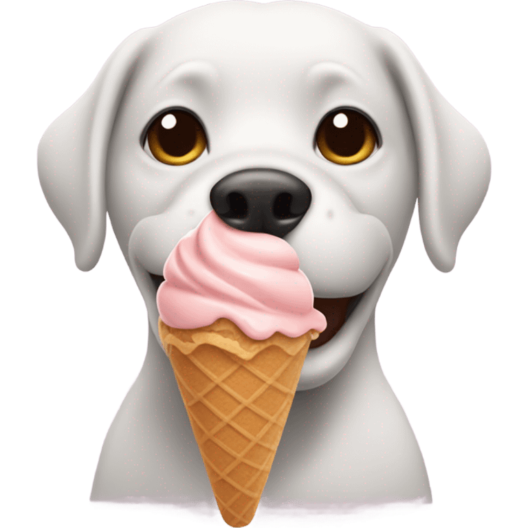 Dog eating ice cream emoji