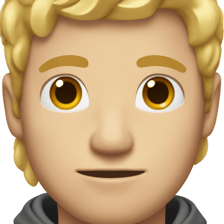 man with light brown blonde hair with square face and wide set eyes and brown eyes emoji