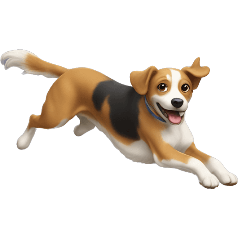 Agility dog jumping over anvil emoji