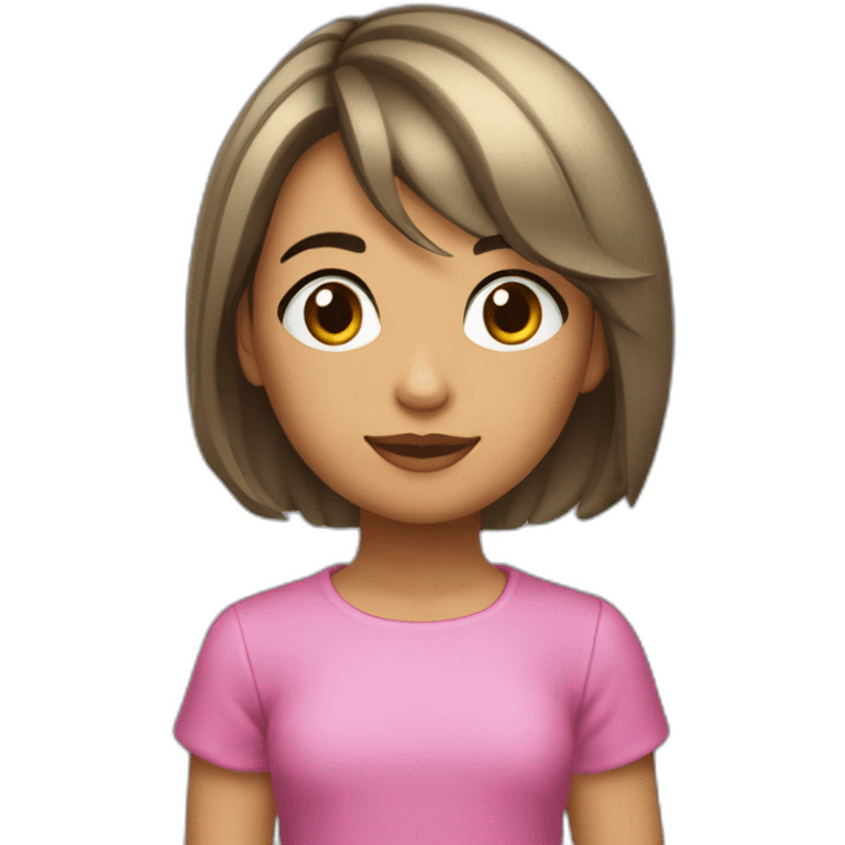 Niña cabello corto mechas  emoji