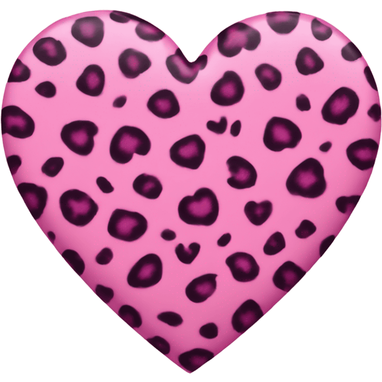 Pink leopard print heart emoji