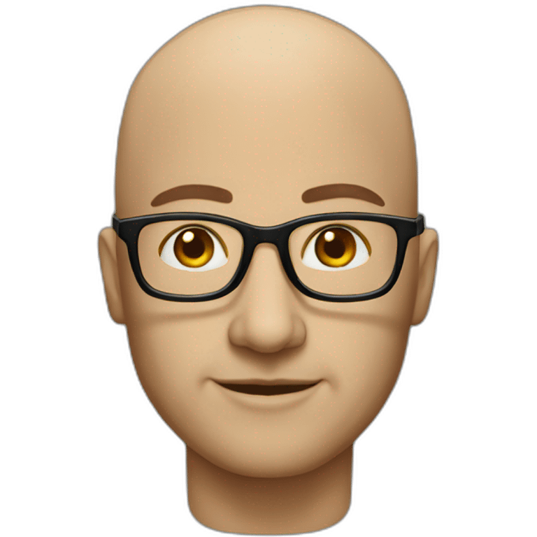 bald man glasses designer emoji