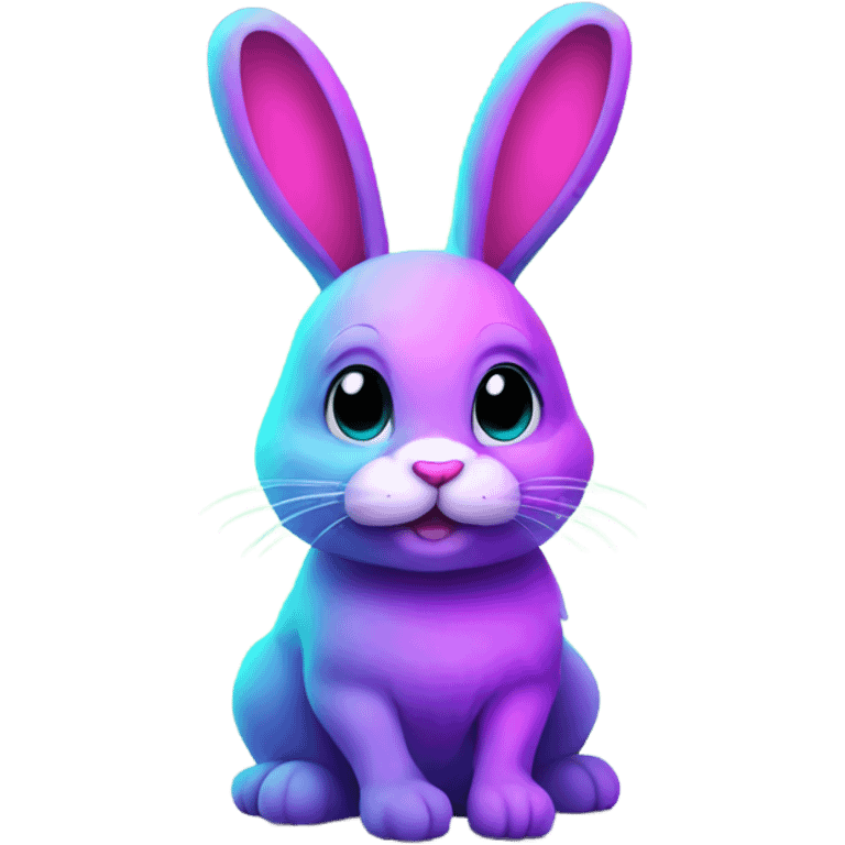 Neon bunny emoji