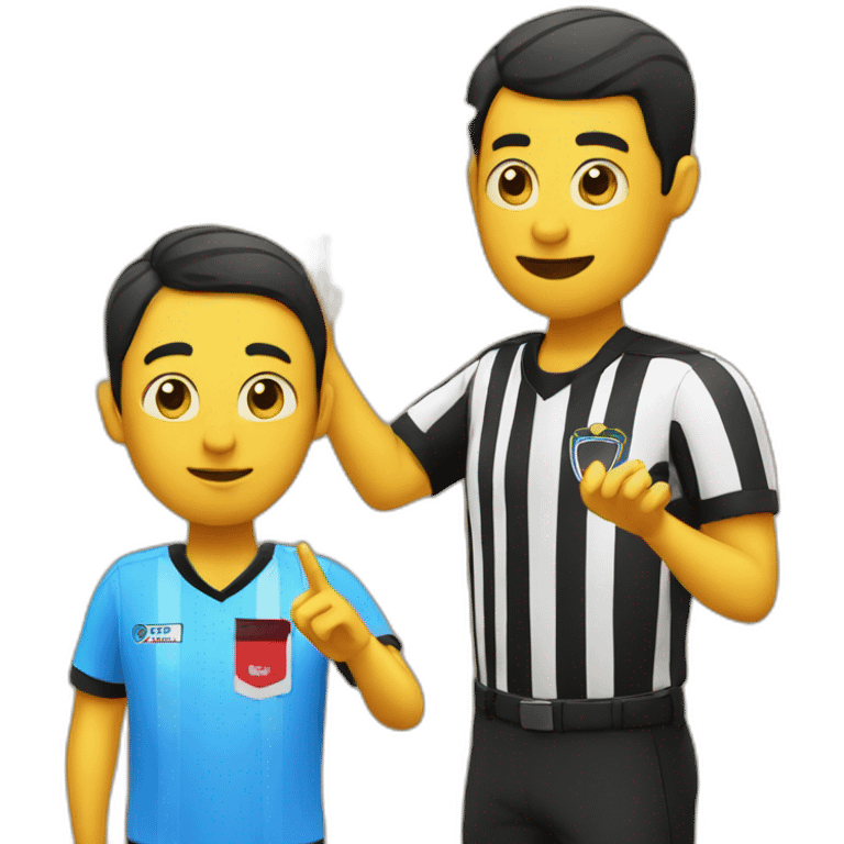 Soccer referee showing red card to a player emoji