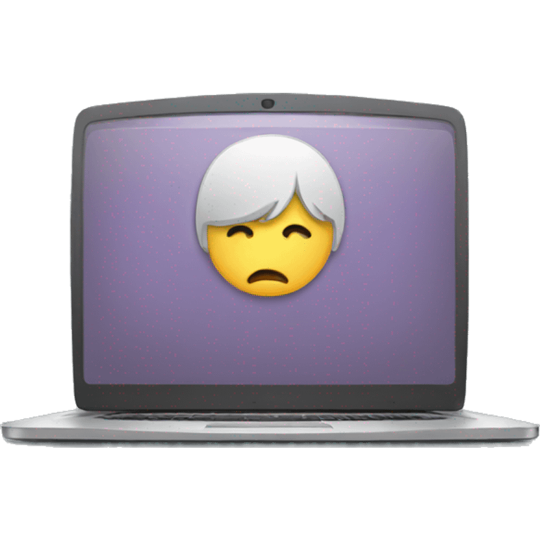 laptop with sad person emoji