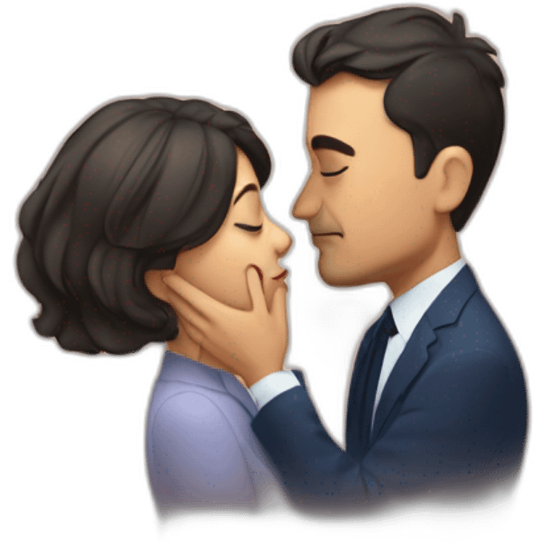 Gérald darmanin kissing a sad woman emoji