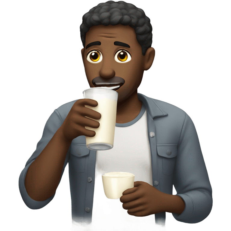 Man drinking milk emoji