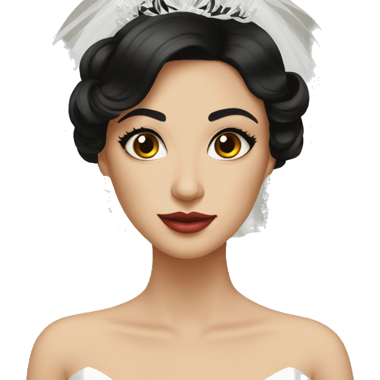 elegant black haired bride portrait emoji