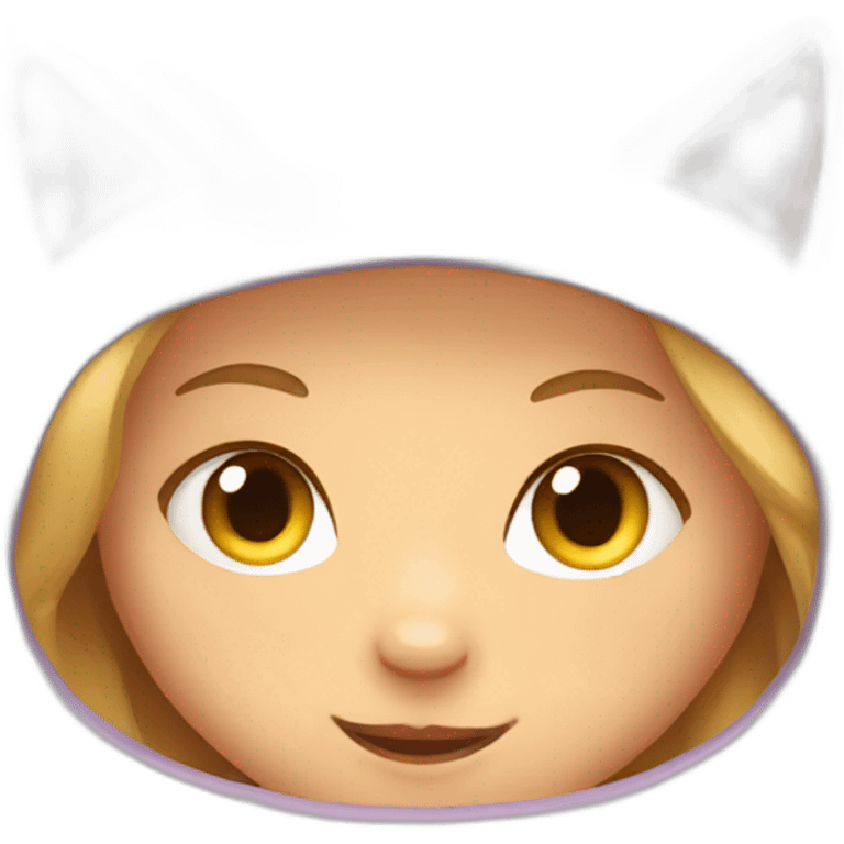 Catgirl peeking emoji